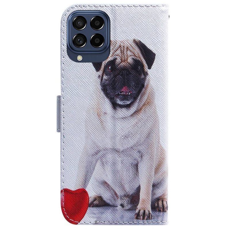 δερματινη θηκη Samsung Galaxy M53 5G Pug Dog